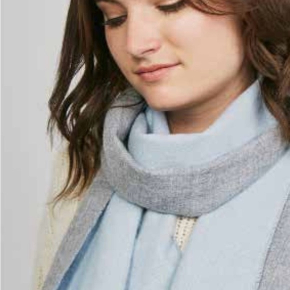 Alpaca scarf women scarf reversible light blue and sand - Picture 1 of 1